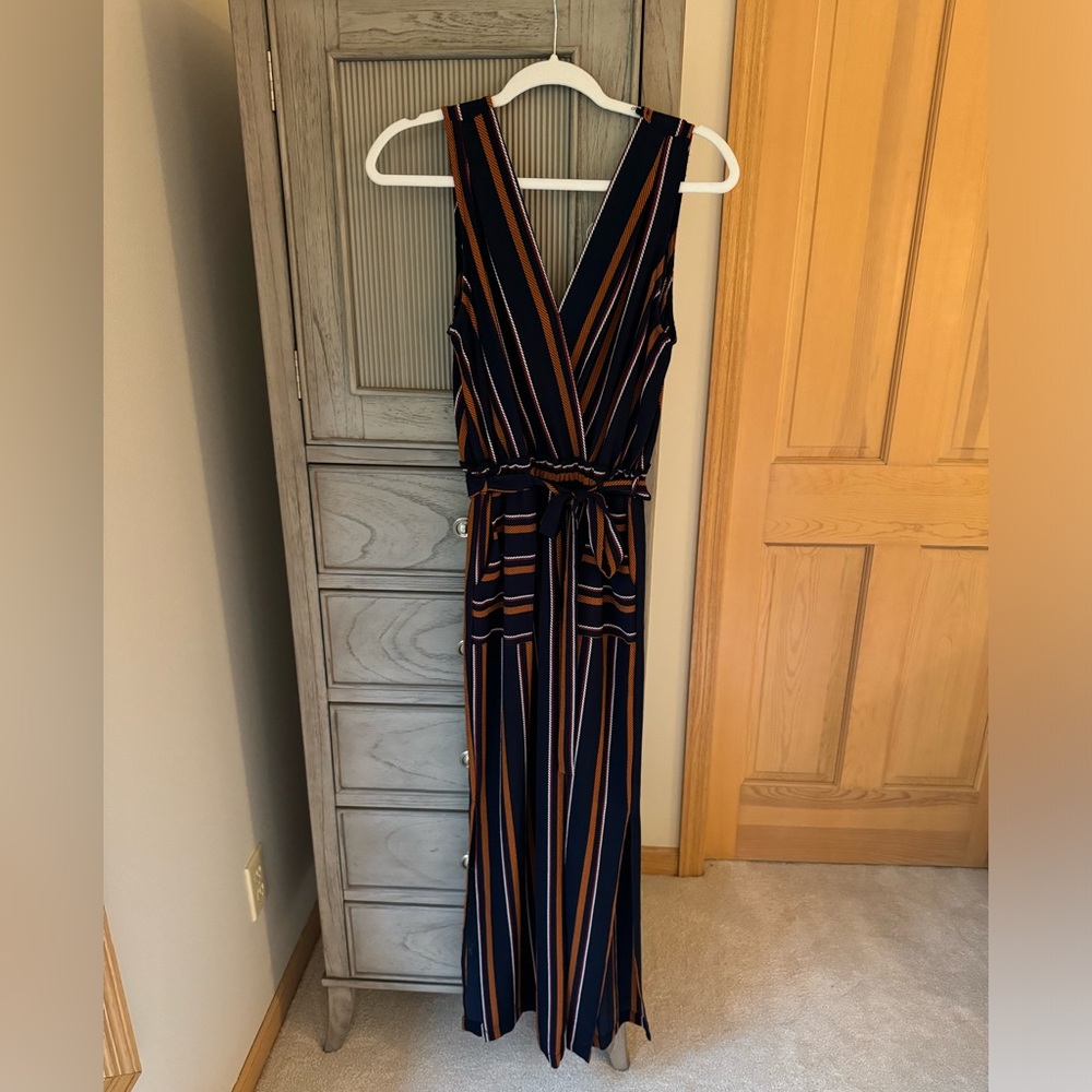 Striped Sleeveless Jumpsuit